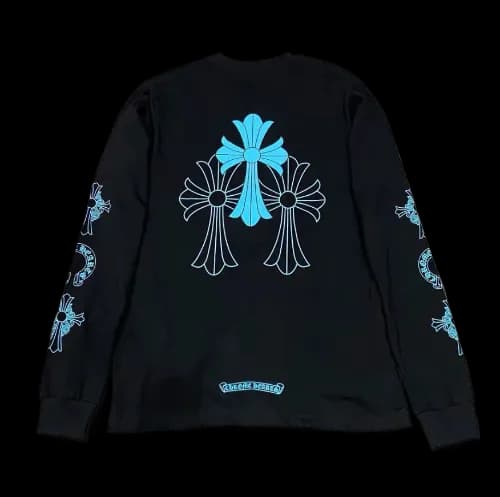CHROME HEARTS BLUE LOGO LONG SLEEVE TEE