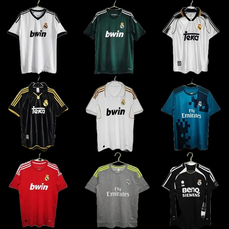 Football tees (Real Madrid, Barcellona, Real Betis, Kaizer Chiefs, Derby County, Ajax)