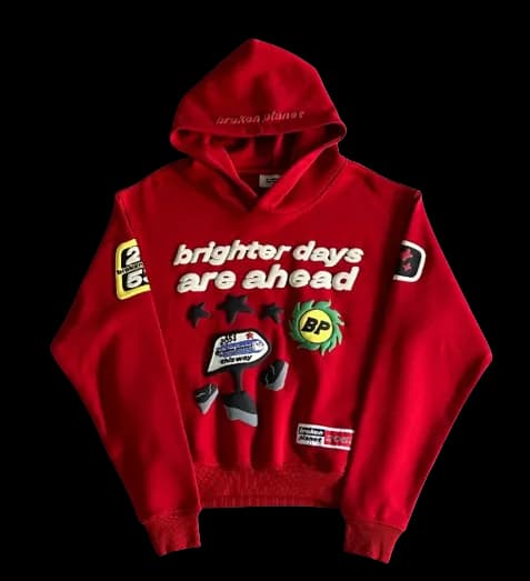 Broken Planet Hoodie Red Future