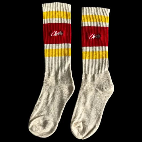 Corteiz Socks CREAM - RED- YELLOW