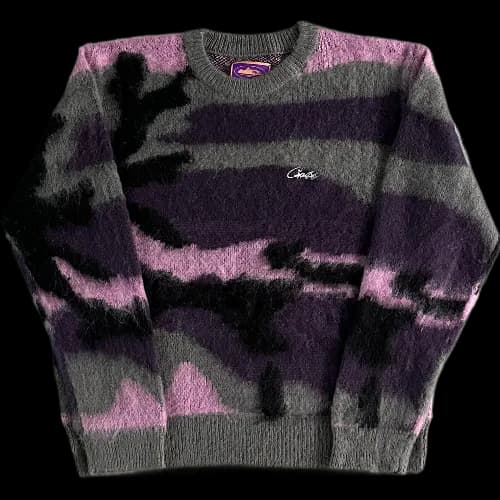 CORTEIZ CREWNECK MOHAIR PURPLE CAMO KNITTED - Image 2