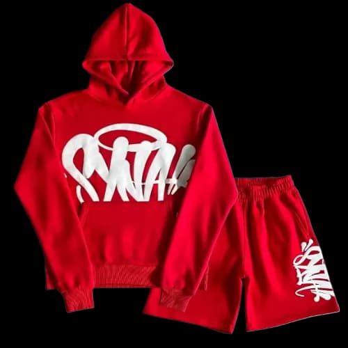 Syna World Red Hoodie And Shorts Set - Image 2