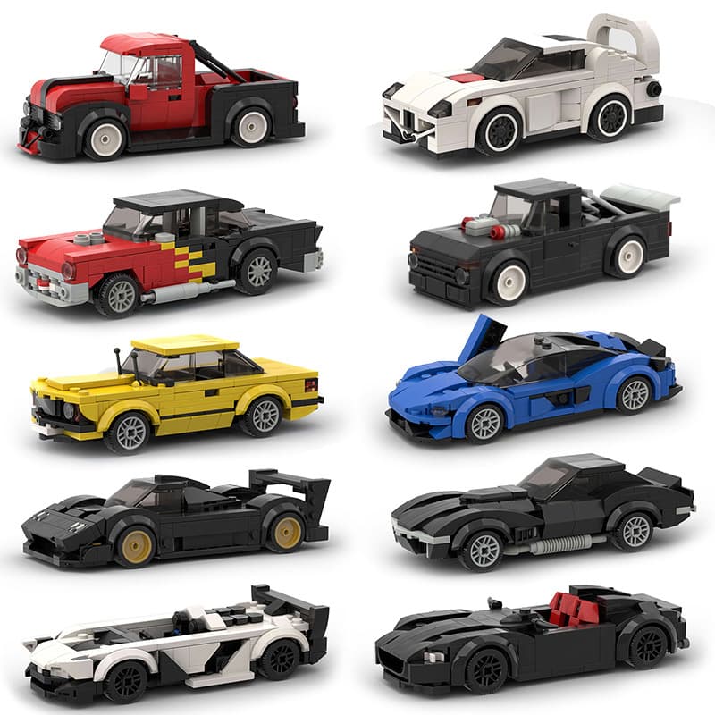 Children's toy car model sports car compatible with Lego racing small particles DIY building blocks MOC puzzle technology wholesale