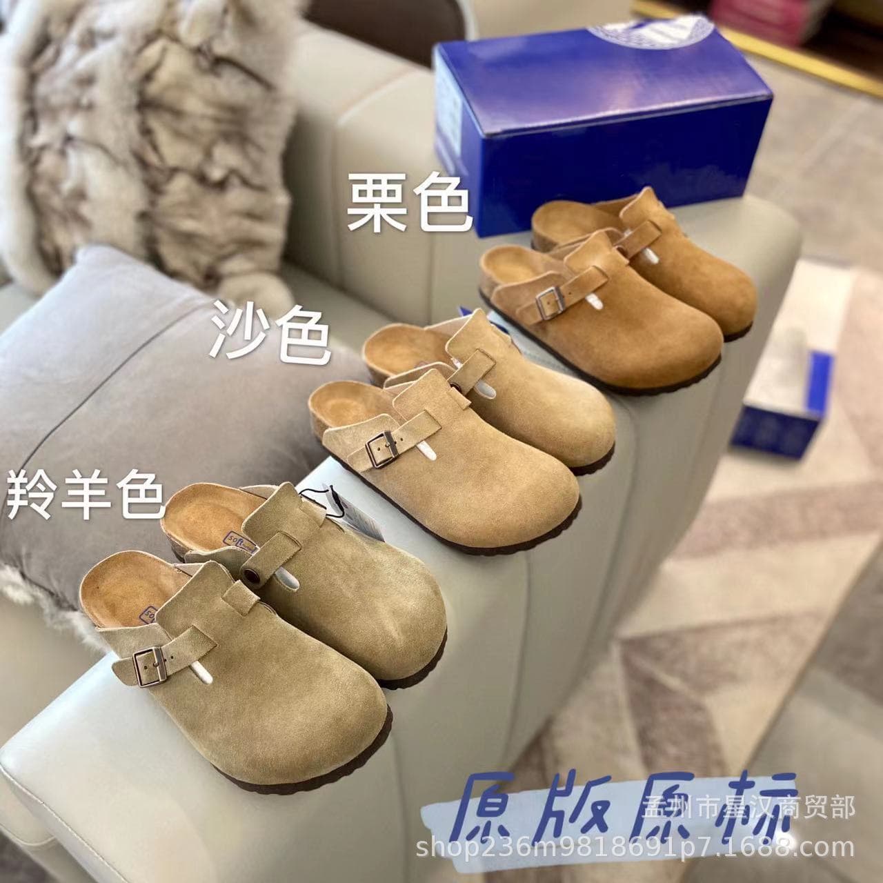 Birkenstock half slippers thick sole Birkenstock closed toe sandals for women to wear as outerwear lazy genuine leather cork half slippers Birkenstock shoes