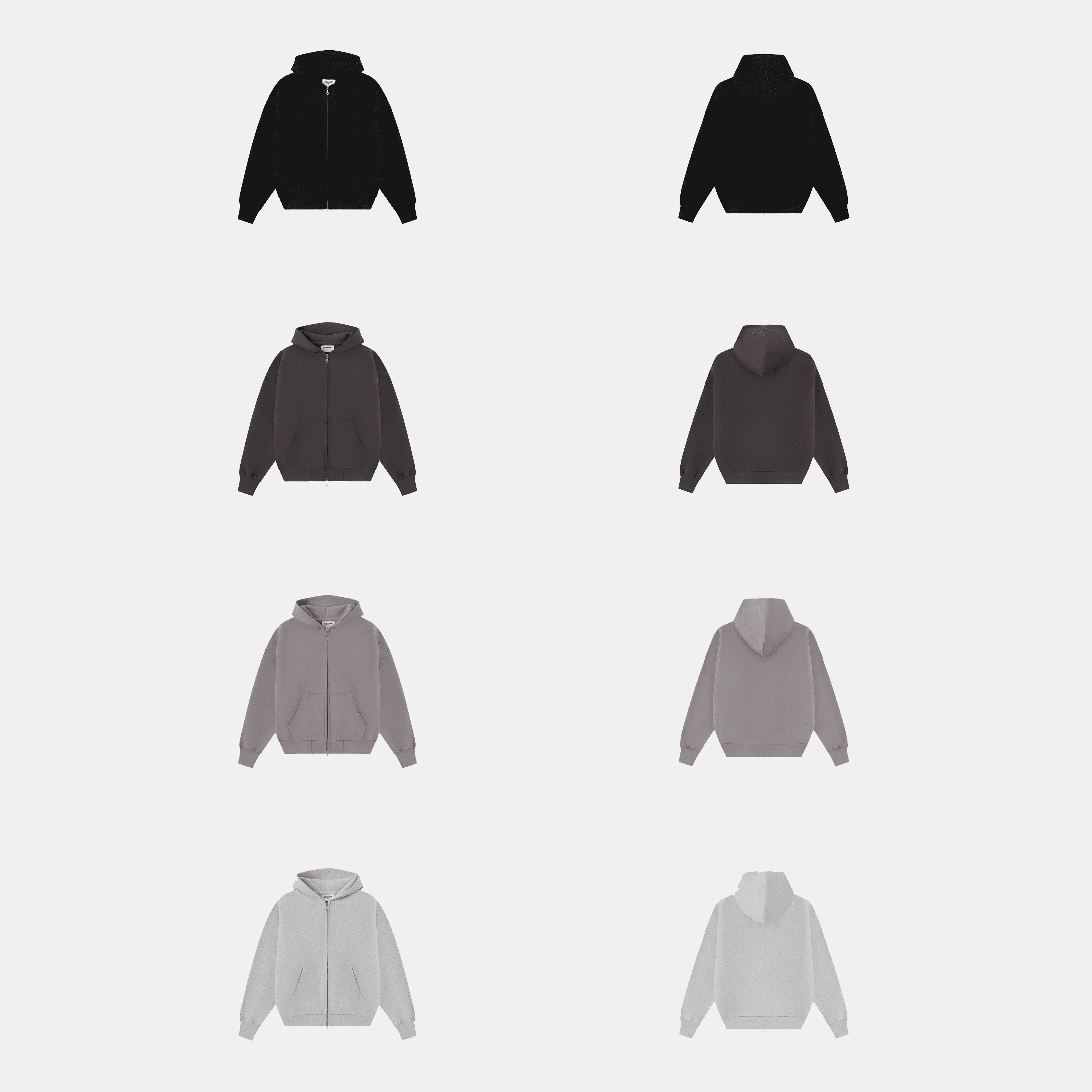 630gsm Union Kingdom Boxy Clean Fit Blank Zip-up Hoodie