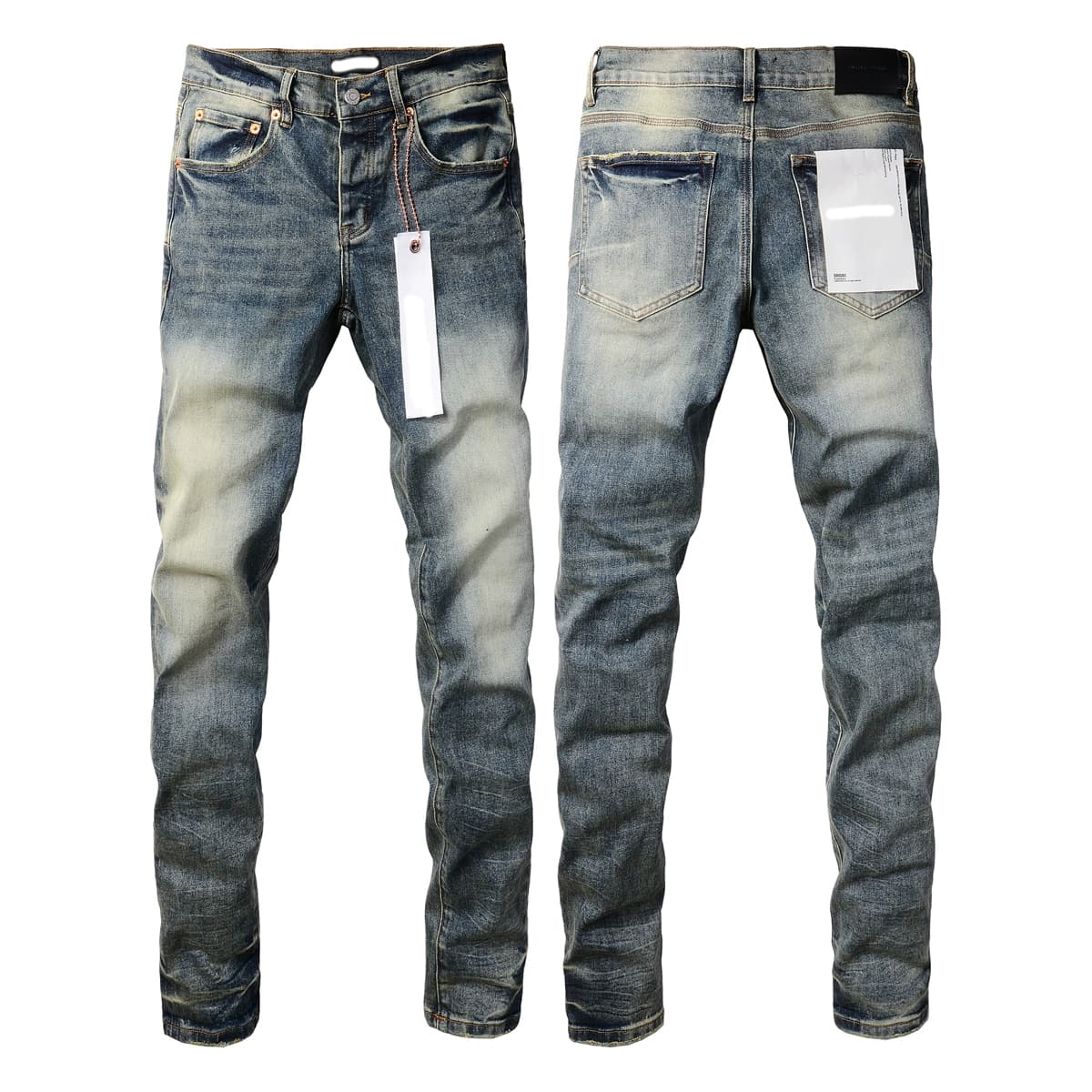 European and American fashion brand purpl solid color American retro hip-hop fashion Pu Shuai drip slim stretch skinny jeans