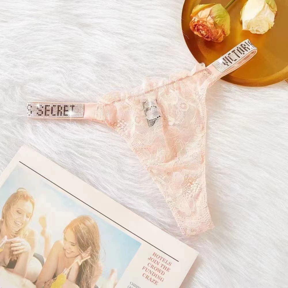 Weivs mi classic underwear high waist rhinestone lace briefs T-back Internet hot outer midriff outfit Weiduo