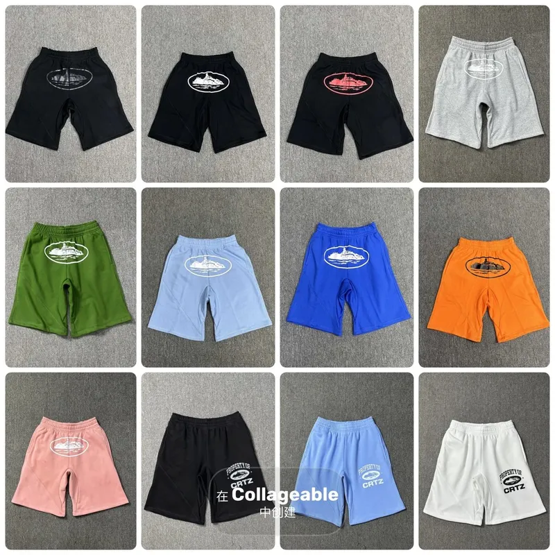 Corteiz American street Alcatraz printed shorts summer loose five quarter pants 85