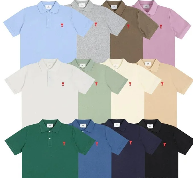 Ami-Style Heart Logo Polo