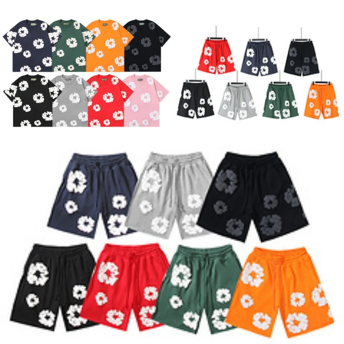Foam Print Tee & Shorts Set