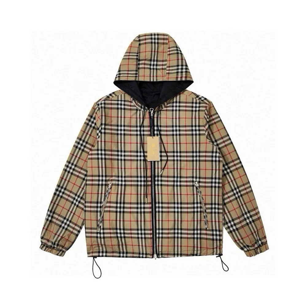 Burberry-Style Check Reversible Jacket