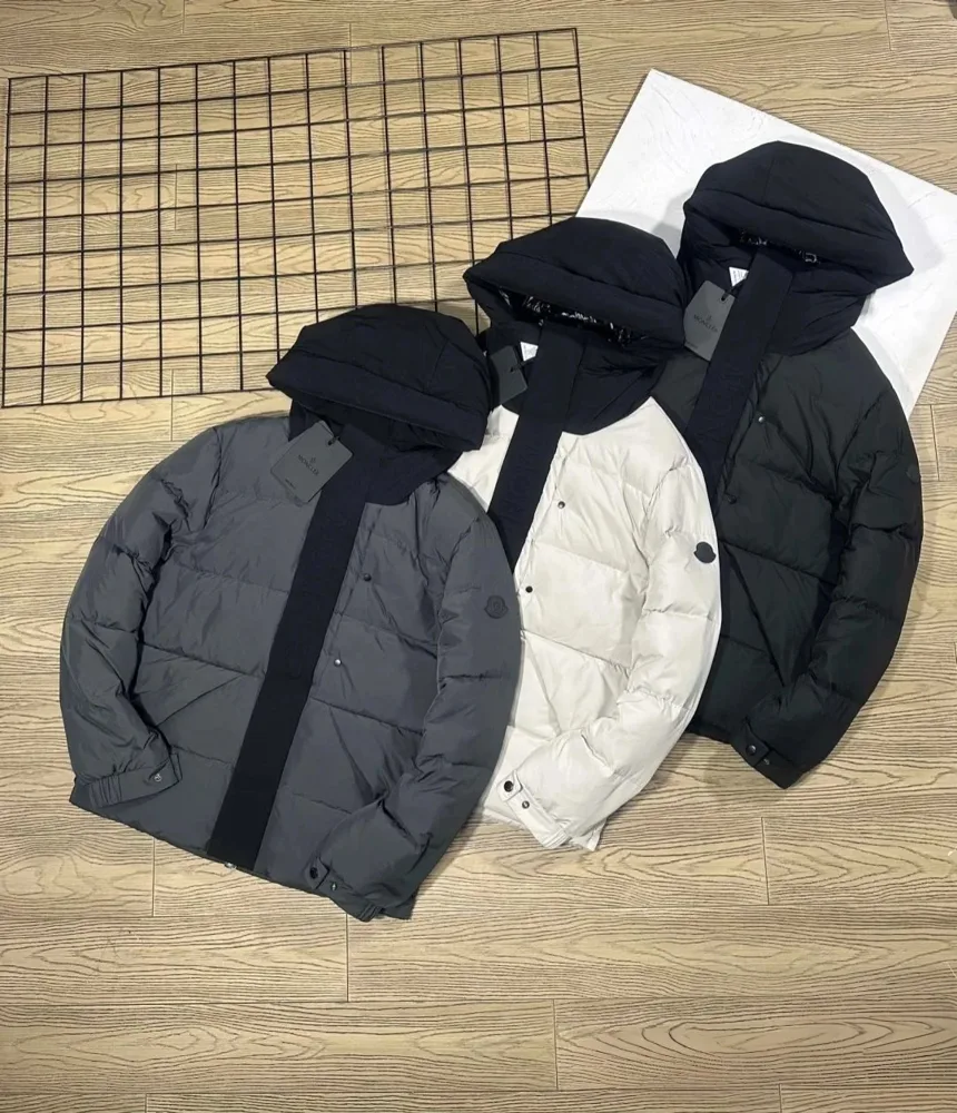 Moncler-Style Hooded Knit Puffer