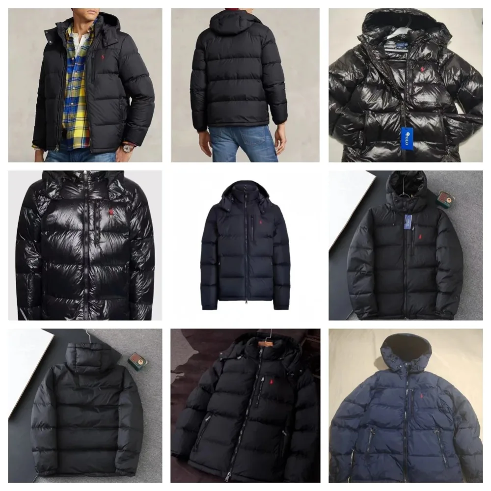 Polo-Style Hooded Down Puffer